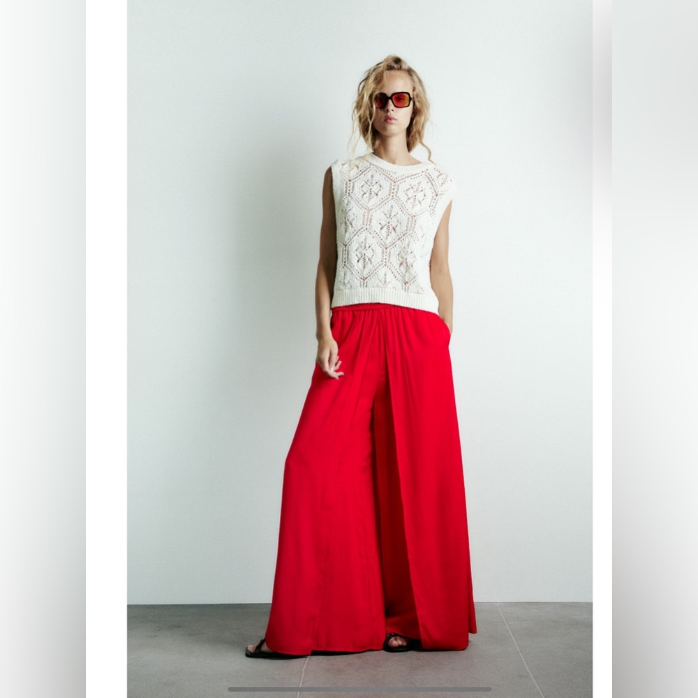 Red Zara pants - wide leg